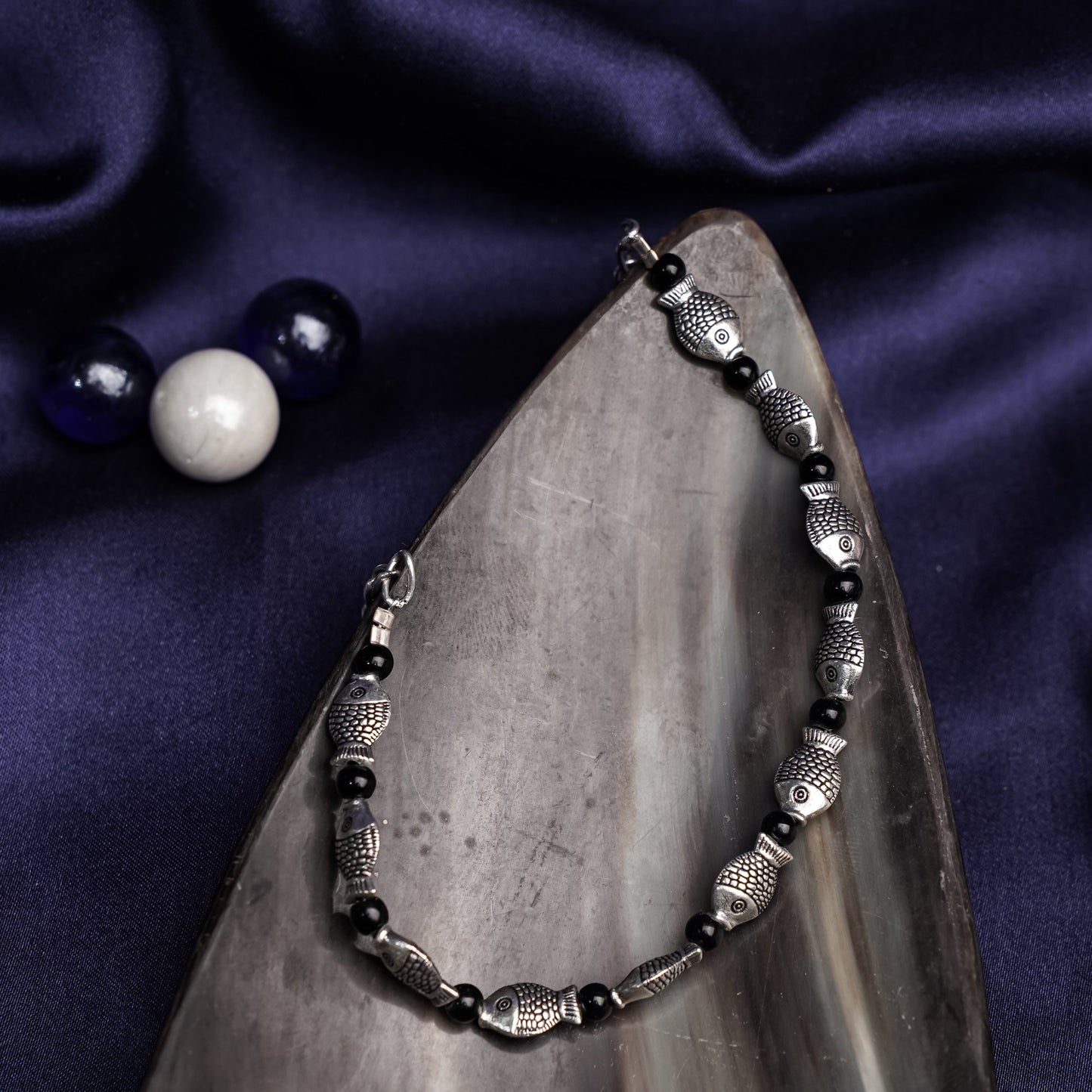 NeelMatsya- Oxidised beaded bracelet