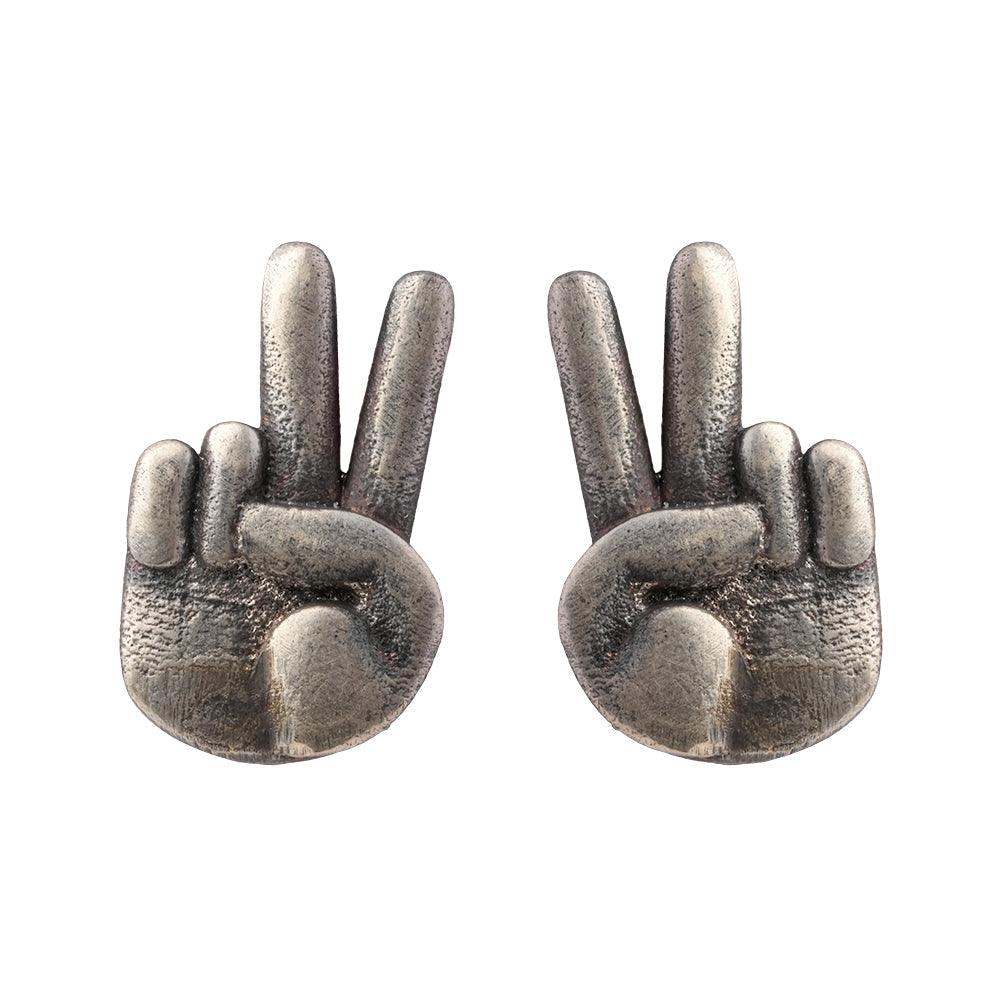 Jeet- Silver Brass oxidised stud earrings