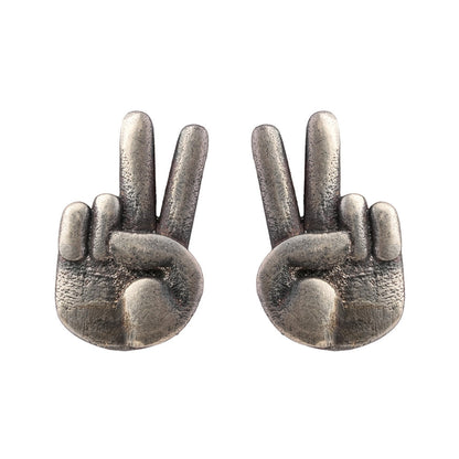 Jeet- Silver Brass oxidised stud earrings