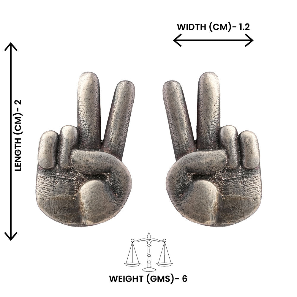 Jeet- Silver Brass oxidised stud earrings