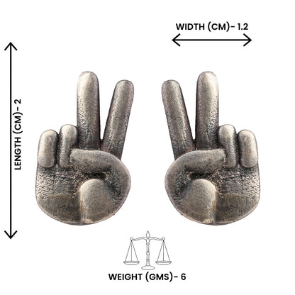 Jeet- Silver Brass oxidised stud earrings