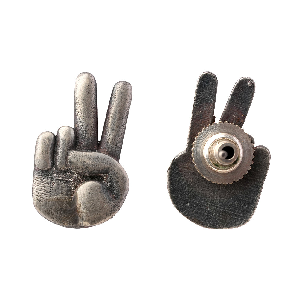 Jeet- Silver Brass oxidised stud earrings