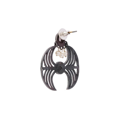 Rekha- Silver Brass Oxidised stud earrings