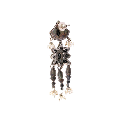 Puspratna- Silver Tone Brass Dangler Earrings
