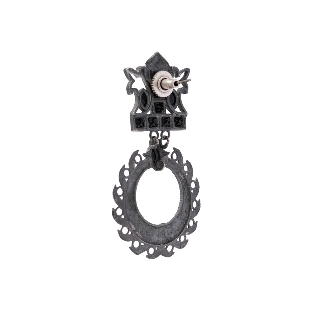 Rajatika- Silver Brass Oxidised dangler earrings