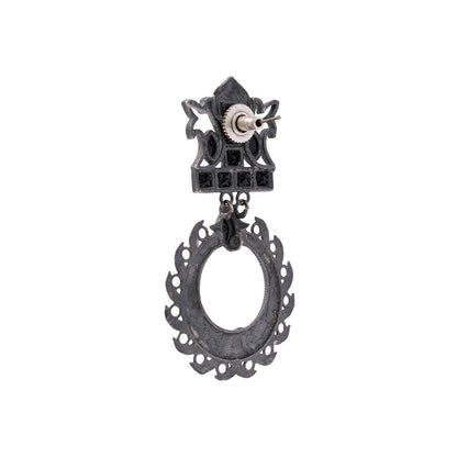 Rajatika- Silver Brass Oxidised dangler earrings