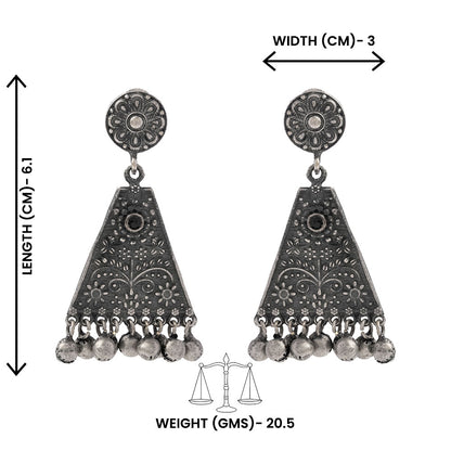 GunghrooPatra- Silver Brass Oxidised dangler earrings