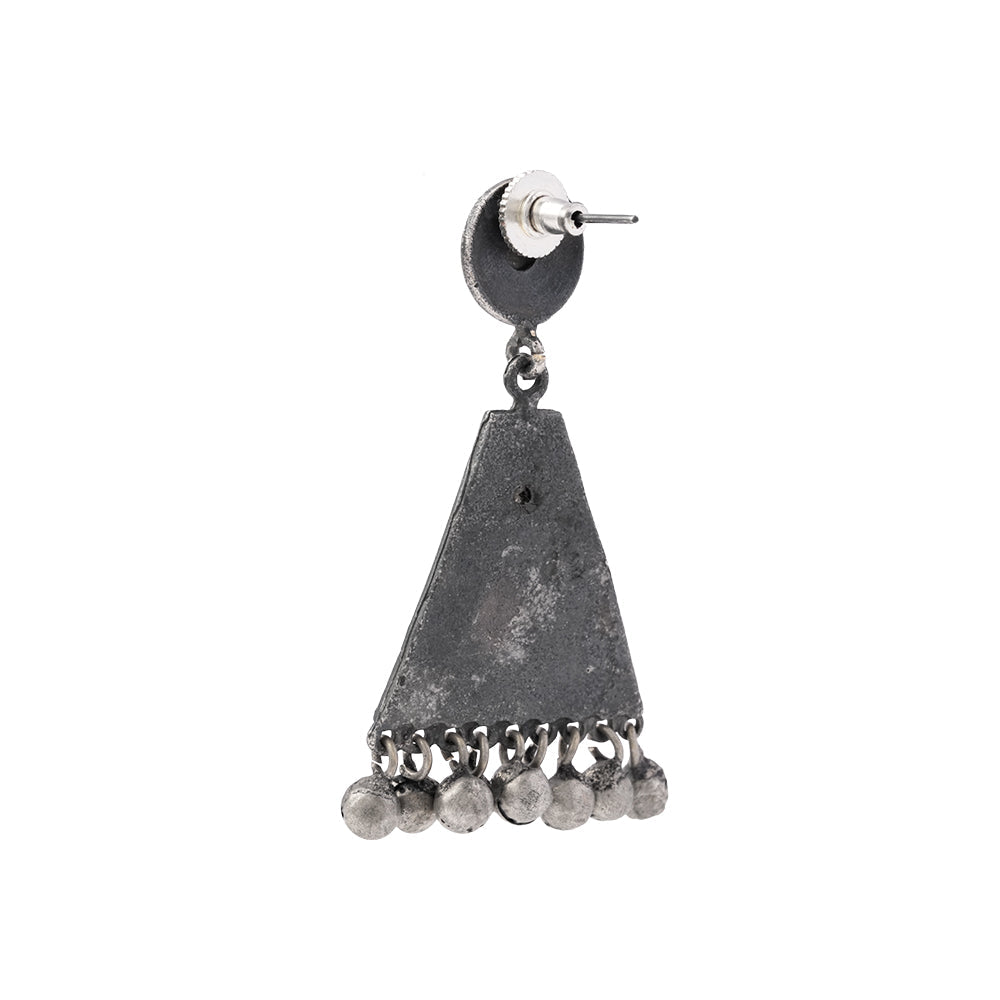 GunghrooPatra- Silver Brass Oxidised dangler earrings