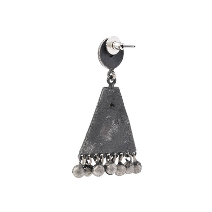 GunghrooPatra- Silver Brass Oxidised dangler earrings