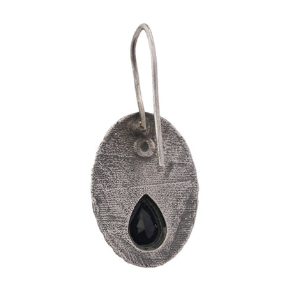 Tejpatra- Silver Brass stone studded dangler earrings