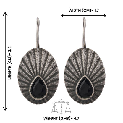 Tejpatra- Silver Brass Stone-Studded dangler earrings