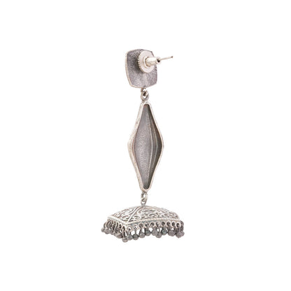 Shubhra- Silver Brass Oxidised dangler earrings