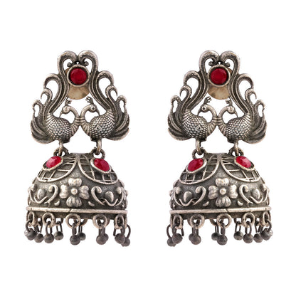 Jhalrika- Silver Brass Pearl jhumka earrings