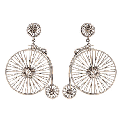 RatnaChakra- Silver Brass Oxidised dangler earrings