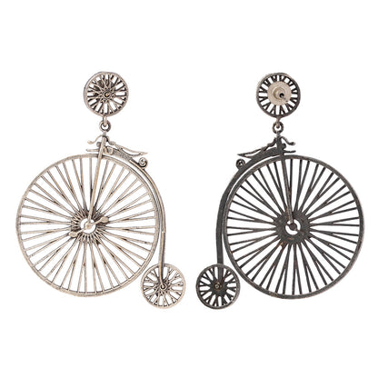 RatnaChakra- Silver Brass Oxidised dangler earrings