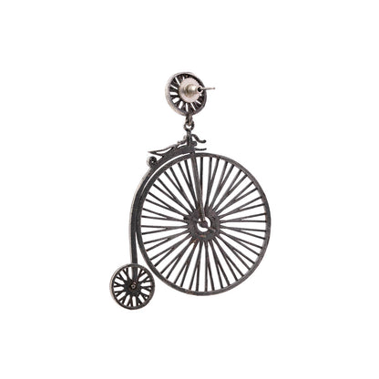 RatnaChakra- Silver Brass Oxidised dangler earrings
