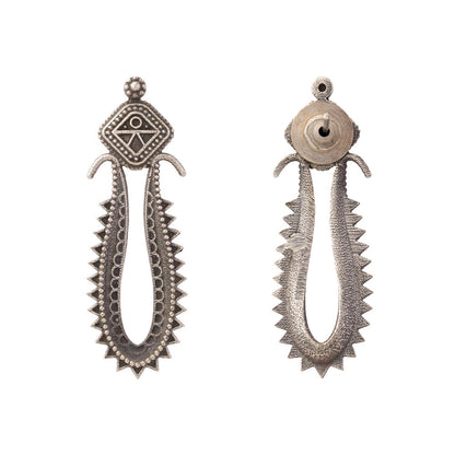 Chandira- Silver Brass oxidised stud earrings
