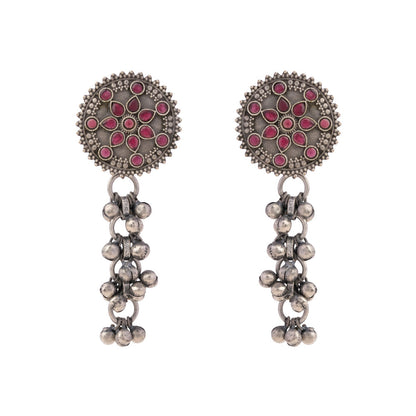 Shyamrekha- Silver Brass ghunghroo dangler earrings