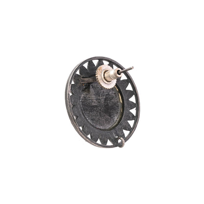 Manikya- Silver Brass Stone-Studded Stud Earrings(Black)