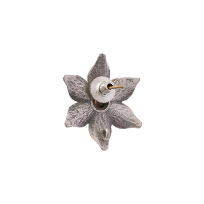 Juhi- Silver Brass Stone-Studded Stud Earrings