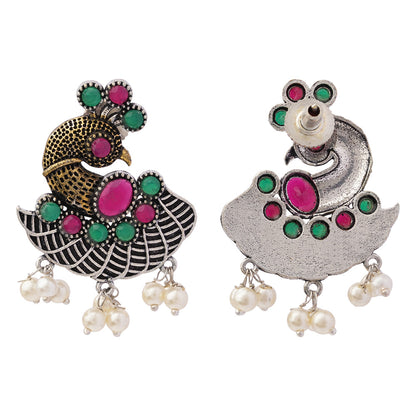 Mayuri- Silver Tone Brass Dangler Earrings