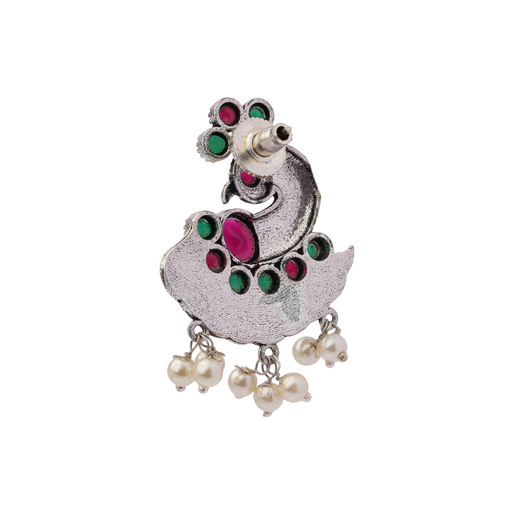Mayuri- Silver Tone Brass Dangler Earrings
