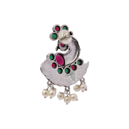 Mayuri- Silver Tone Brass Dangler Earrings
