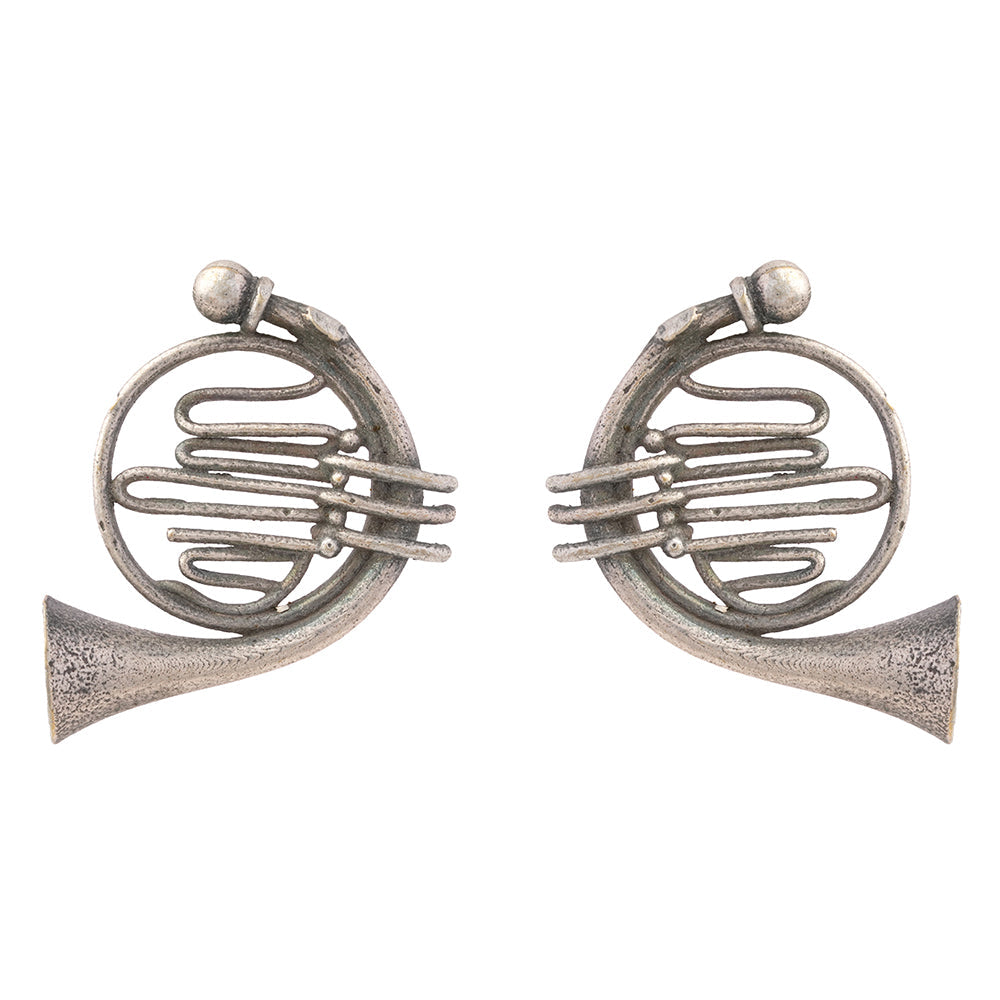 Sangeet- Silver Brass oxidised stud earrings