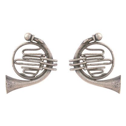 Sangeet- Silver Brass oxidised stud earrings