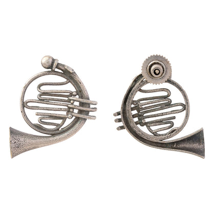 Sangeet- Silver Brass oxidised stud earrings
