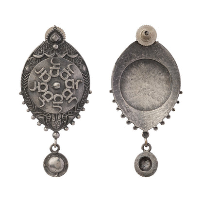 Abhiraama- Silver Brass oxidised dangler earrings