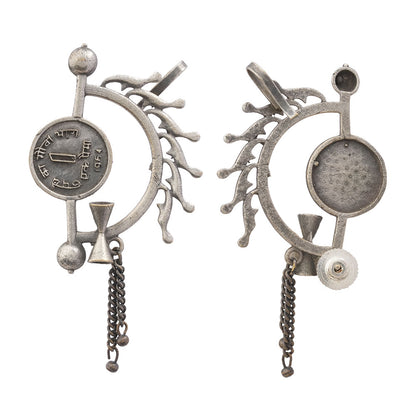 Rupal- Silver Brassoxidised Stud Earrings