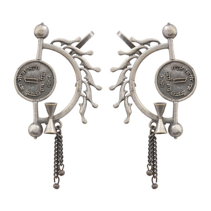 Rupal- Silver Brassoxidised Stud Earrings