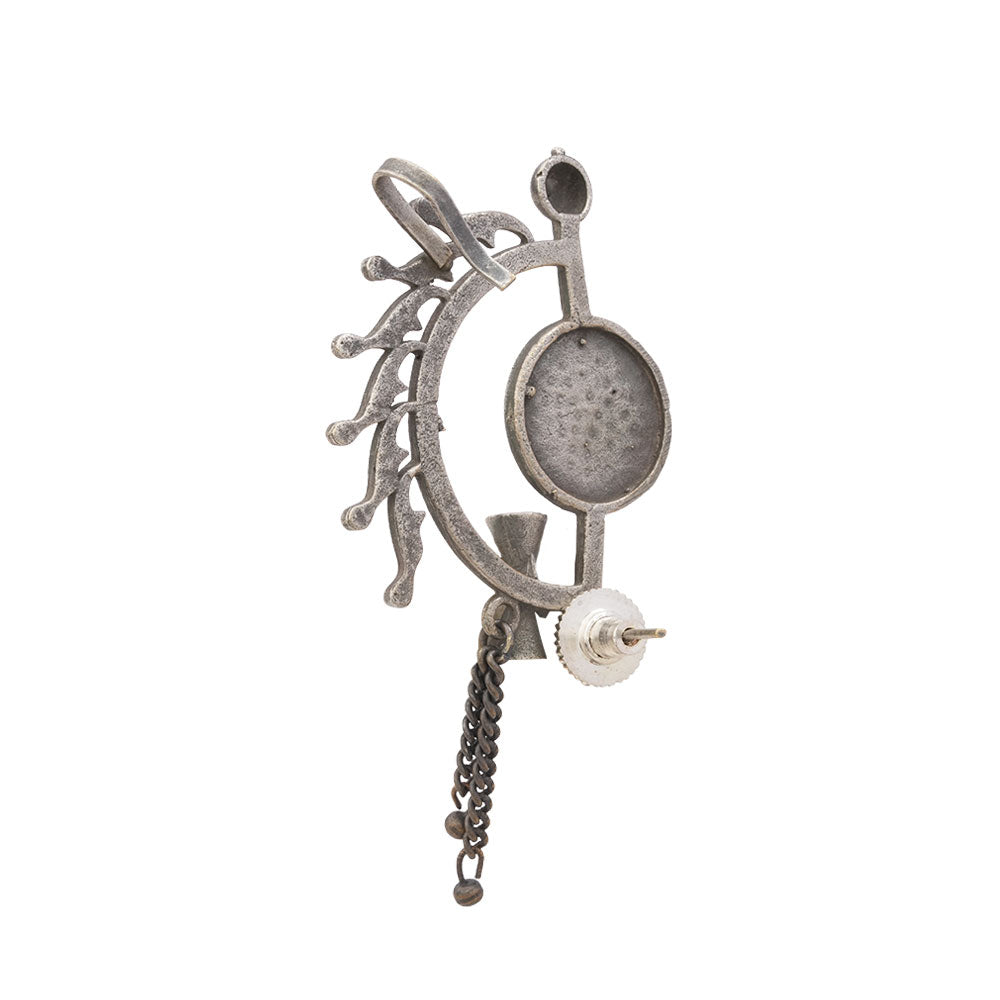 Rupal- Silver Brassoxidised Stud Earrings