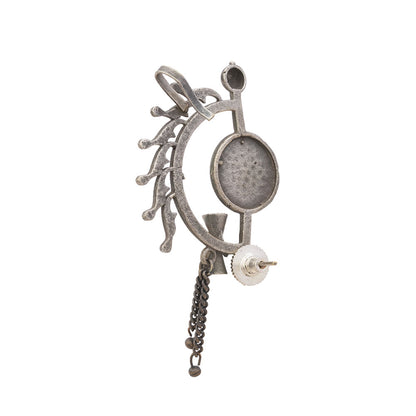 Rupal- Silver Brassoxidised Stud Earrings