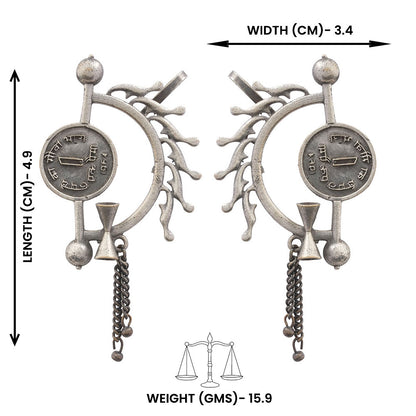 Rupal- Silver Brassoxidised Stud Earrings