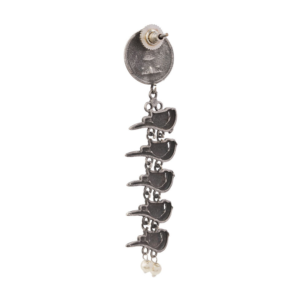 Vinayaka- Silver Brass Pearl dangler earrings