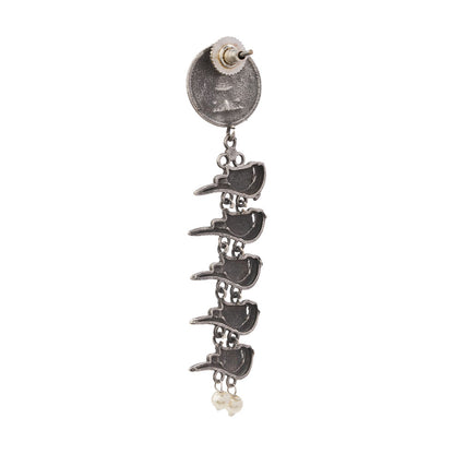 Vinayaka- Silver Brass Pearl dangler earrings