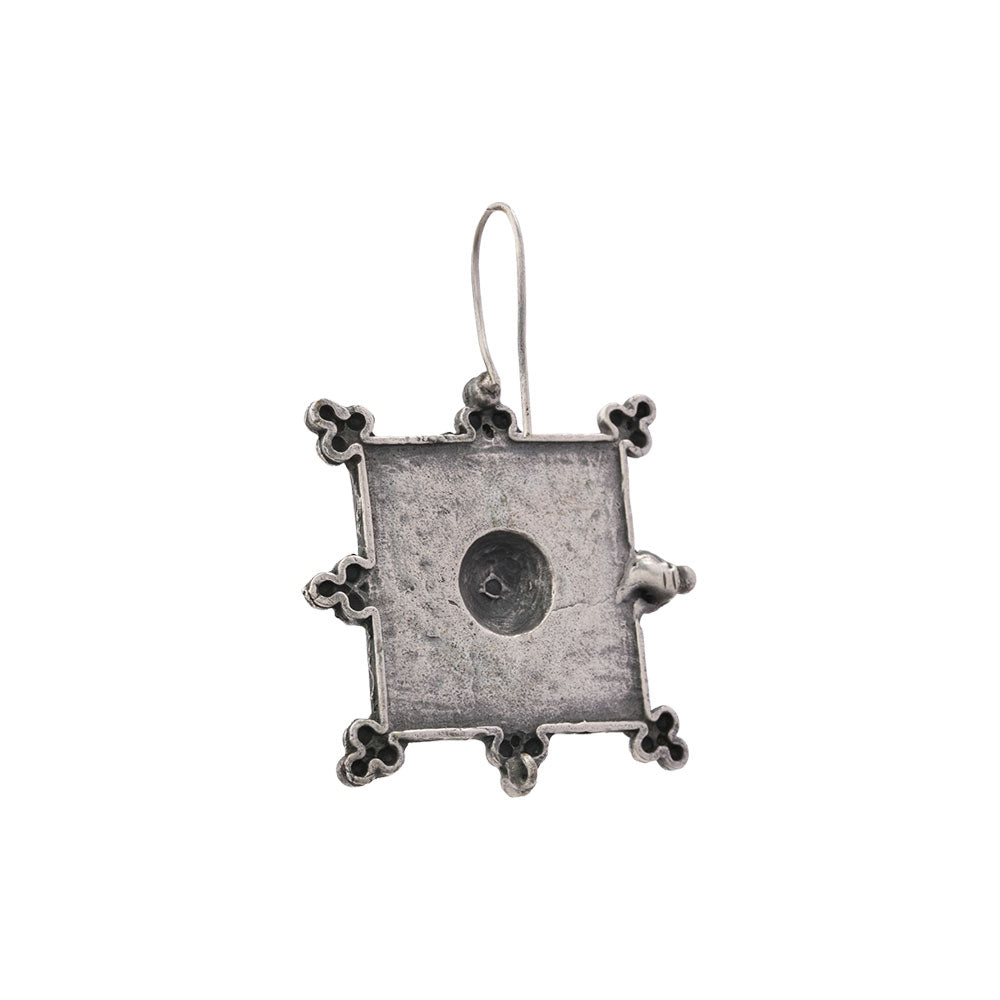 Hirakriti- Silver Brass oxidised dangler earrings
