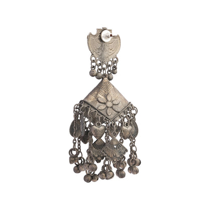 Jhumri- Silver Brass Oxidised Jhumka Earrings