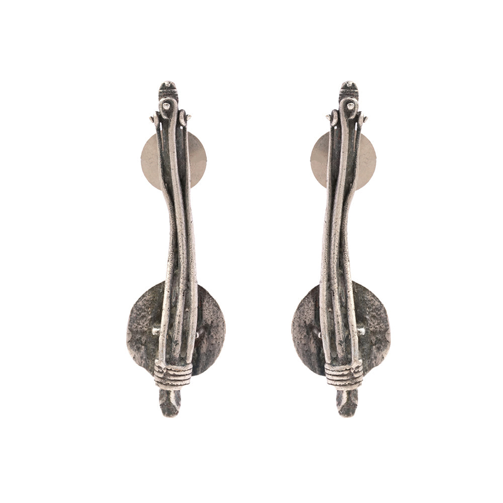 Mira- Silver Brass Oxidised Stud Earrings