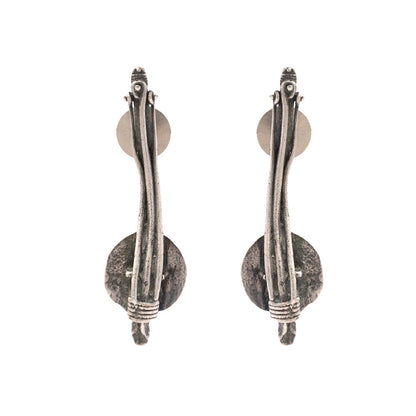 Mira- Silver Brass Oxidised Stud Earrings