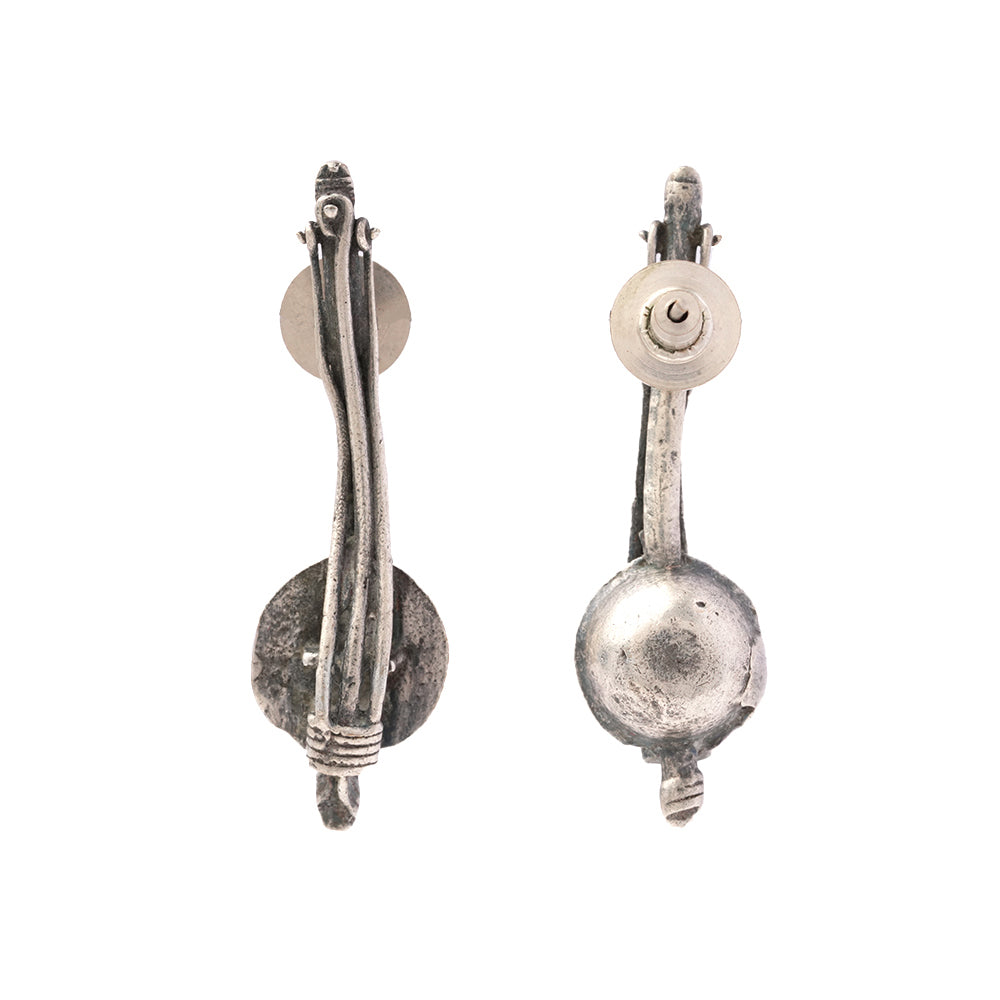 Mira- Silver Brass Oxidised Stud Earrings