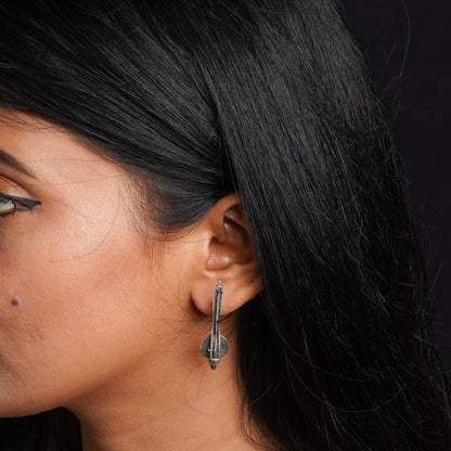 Mira- Silver Brass Oxidised Stud Earrings