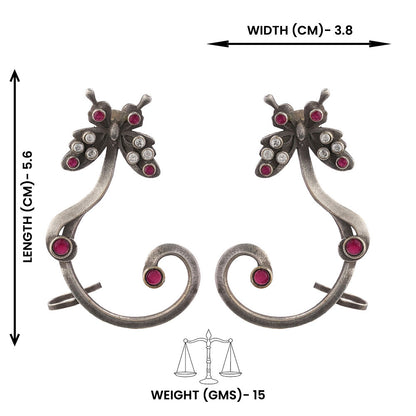 Shyamroop- Silver Brass Oxidised Dangler Earrings