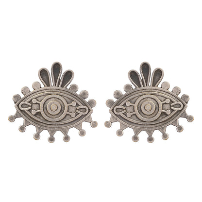 Naina- Silver Brass Oxidised stud earrings