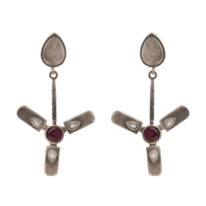 Pawan- Silver Brass Oxidised dangler earrings