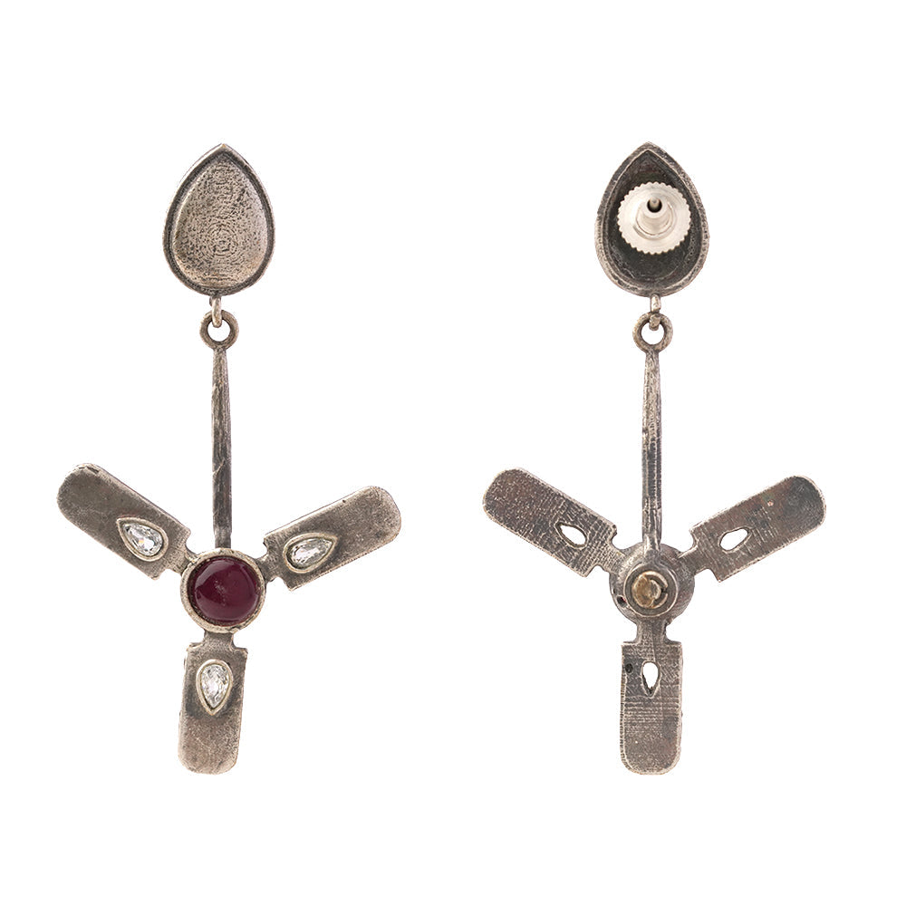 Pawan- Silver Brass Oxidised dangler earrings