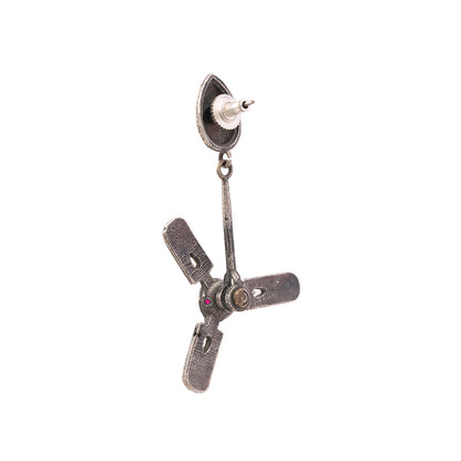 Pawan- Silver Brass Oxidised dangler earrings