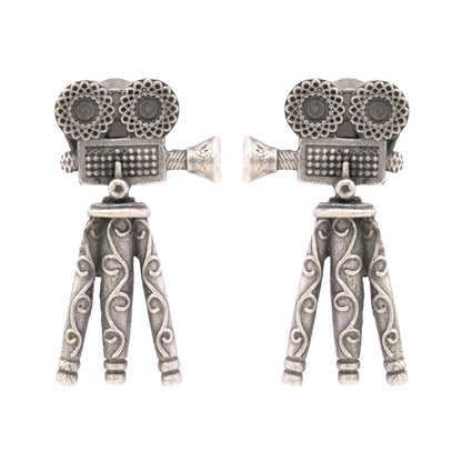 Tasveer- Silver Brass oxidised stud earrings